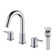 Circular Widespread 2-handle Bathroom Faucet with Drain Assembly