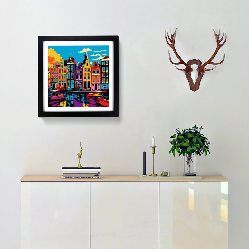 Amsterdam Pop Art - Framed Print, Black