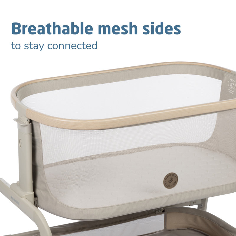 Iora Bedside Crib with Mattress, Beige