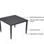 Table carrée de 40 po avec trou pour parasol et 4 chaises en tissu Ember Black