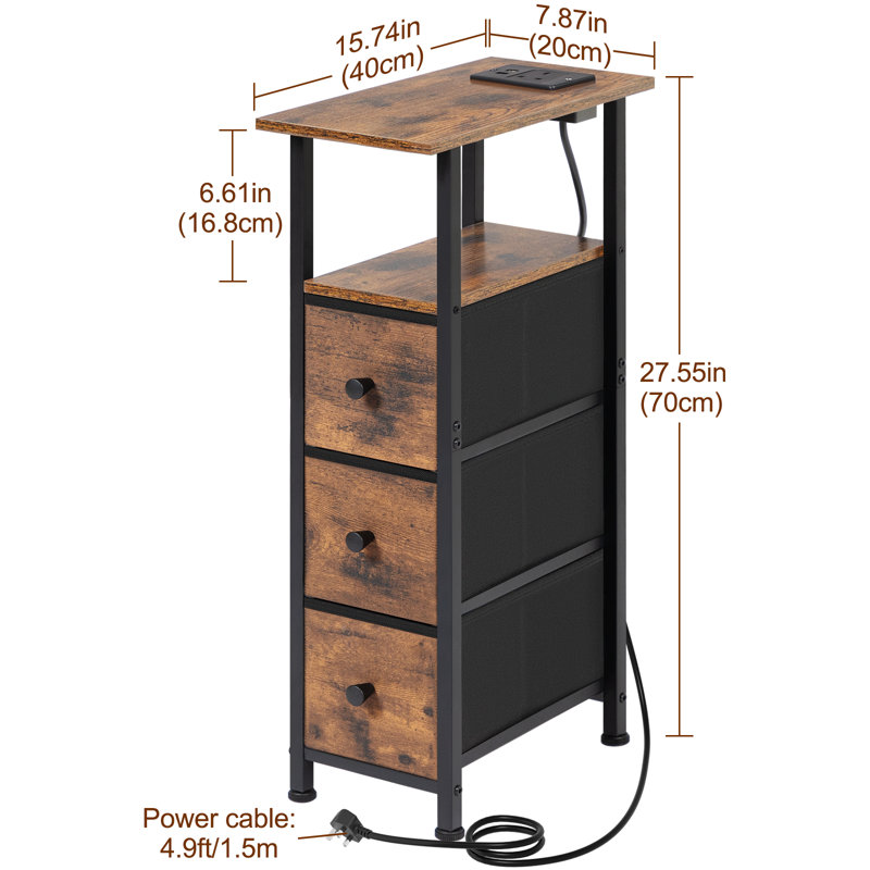 End Table, Rustic Brown