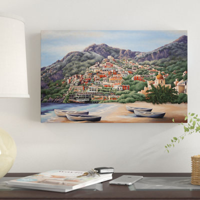 « amalfi coast line », reproduction de peinture à l’acrylique sur toile tendue