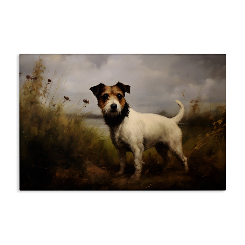 «Jack Russell Terrier», art mural sur toile par Petal Prints Design, H 20 po x l 30 po