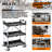 3-Tier Collapsible Service Cart, 265Lbs Foldable Utility Service Cart Portable Tool Cart With Wheels