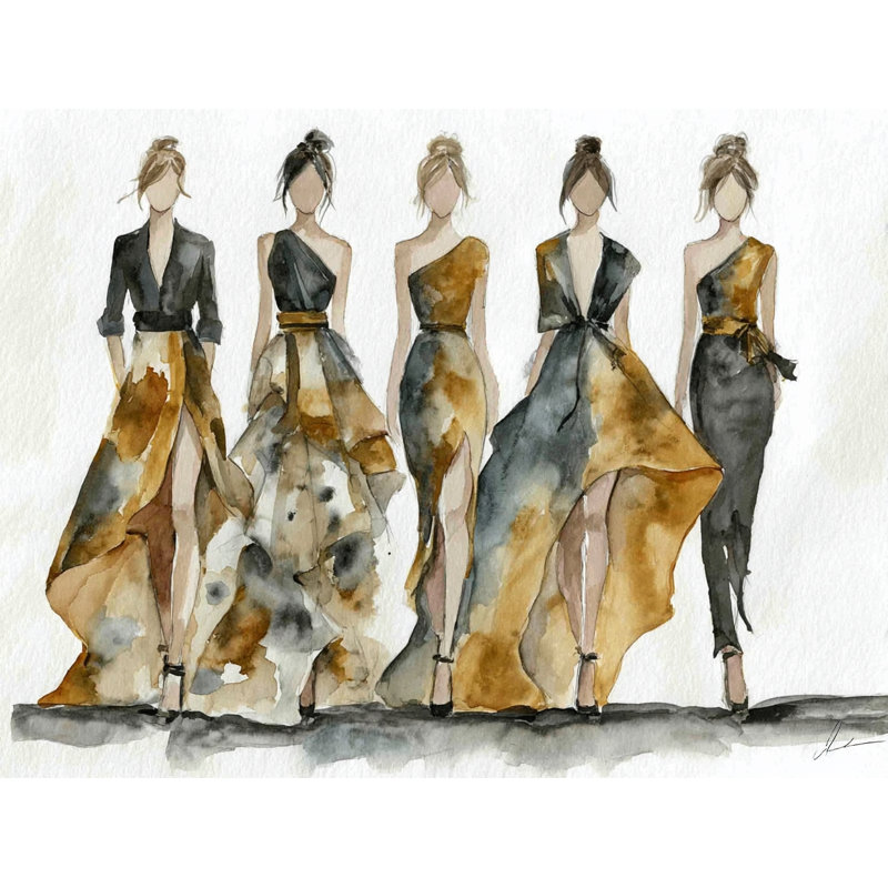 Golden Stroll - Wrapped Canvas Print