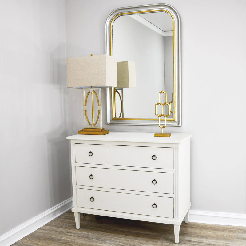 Tallulah Flat Wall Mirror, Antiqued Silver Leaf/Gold Leaf