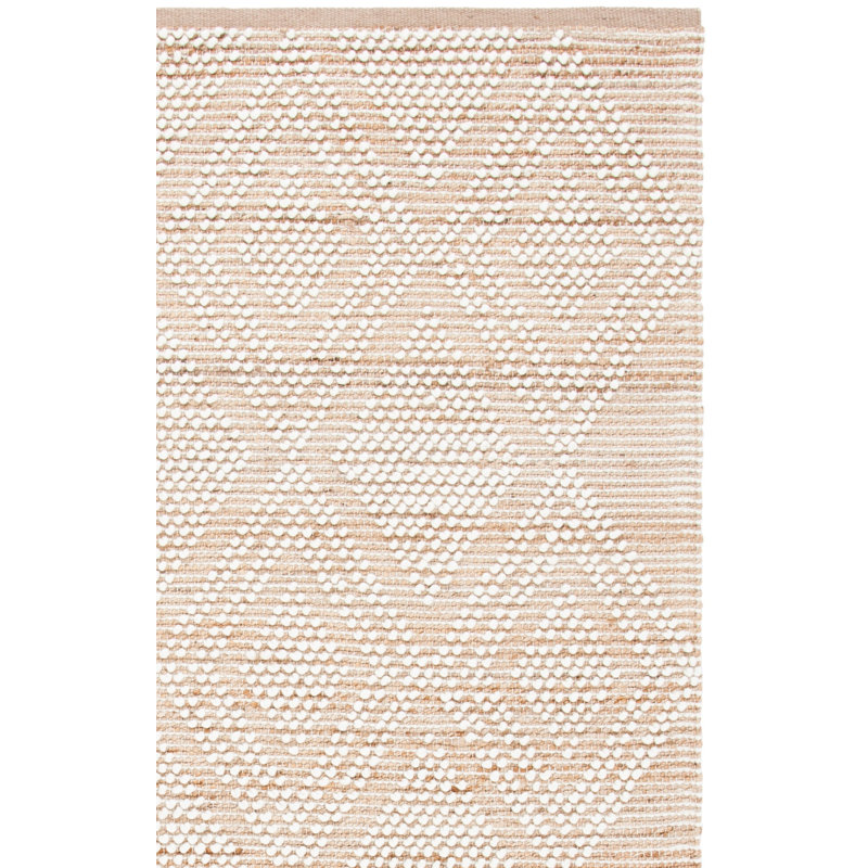 Tapis géométrique tissé à la main 60% jute, 30% laine, 10% coton Natura, Rectangle 5 pi x 8 pi
