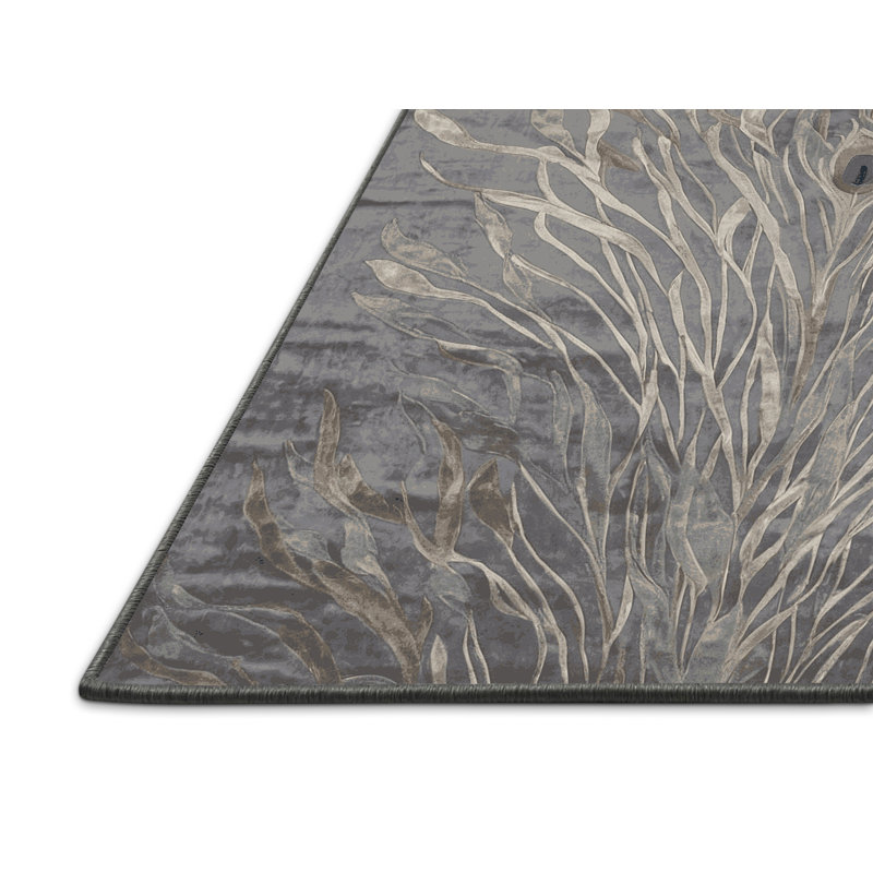 Silky Soft Plush Gray Area Rug, Square 6'