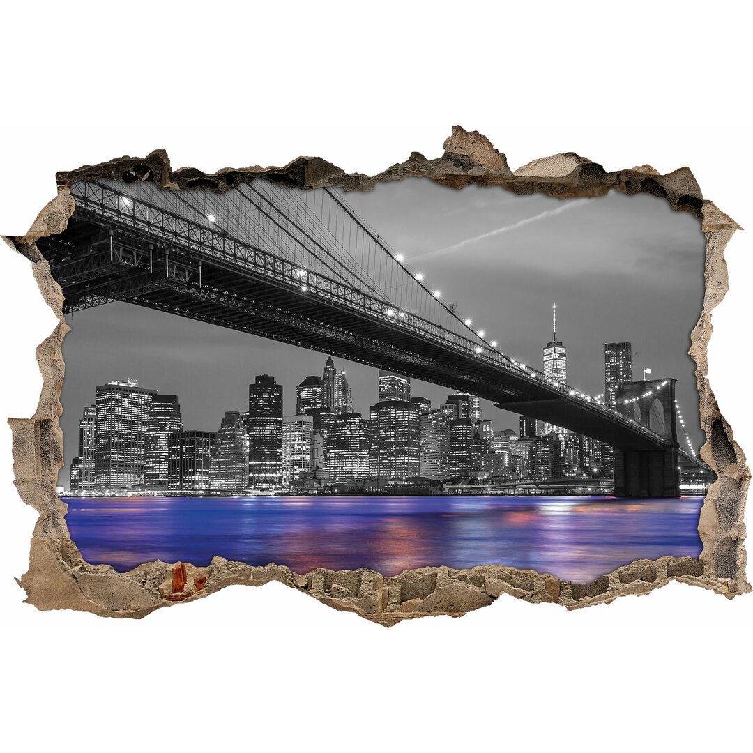 Wandtattoo Große Brooklyn-Bridge mit Sicht auf Stadt