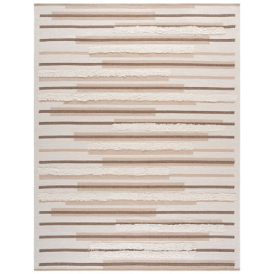 Kenya 279 Hand Woven 80% Wool; 20% Cotton Striped Rug