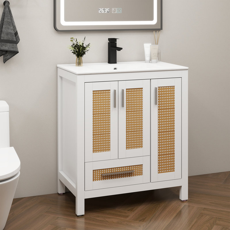 Meuble-lavabo 30 po avec lavabo blanc