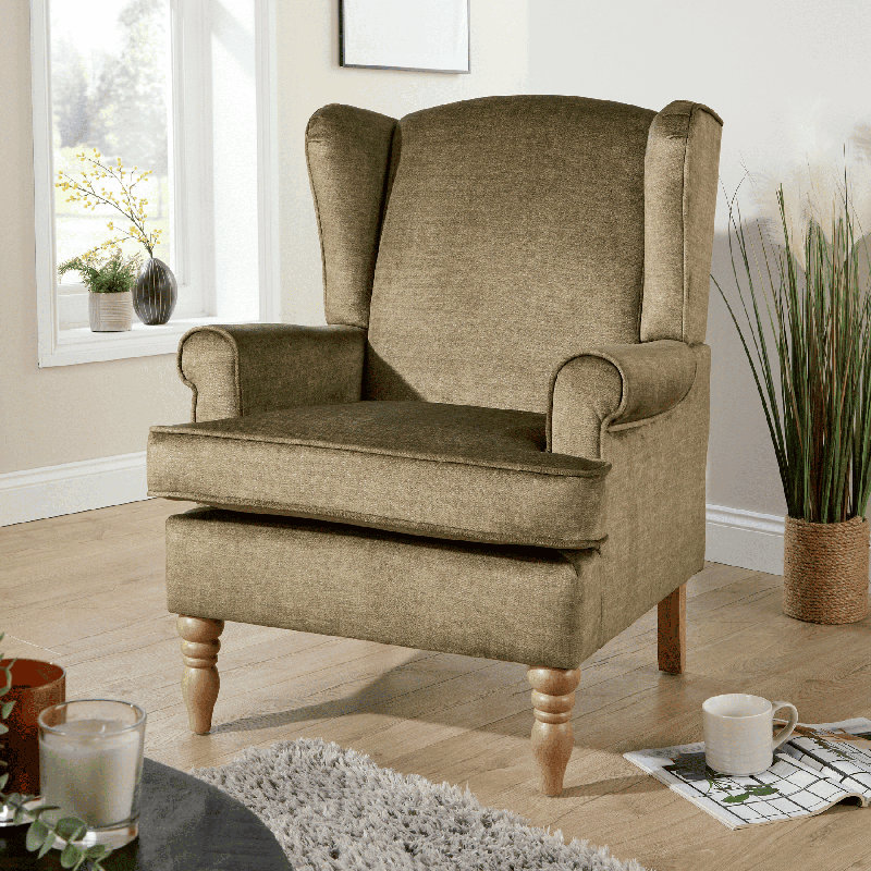 Helena Wingback Chair, Green