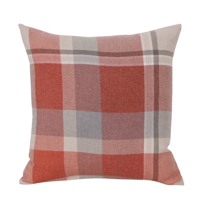 Maniscalco Plaid Square Cushion, Terracotta
