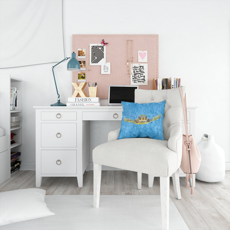 Coussin intérieur / extérieur Turtle Turtle, H 14 po x l 14 po x P 4 po, Carré