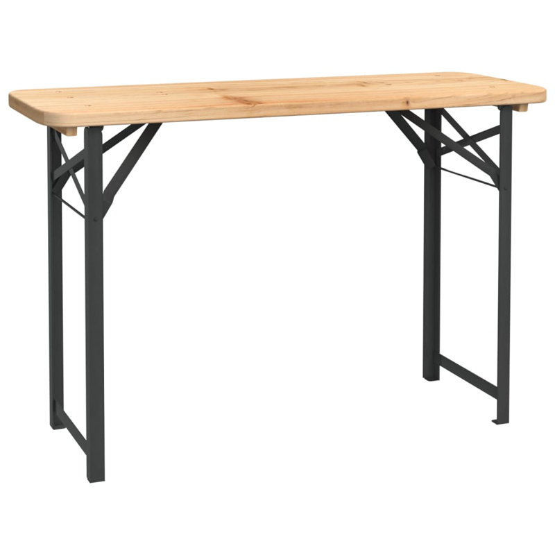 Roslanowick Rectangular Fir Folding Outdoor Dining Table , 115.5cm cm W 46cm cm D