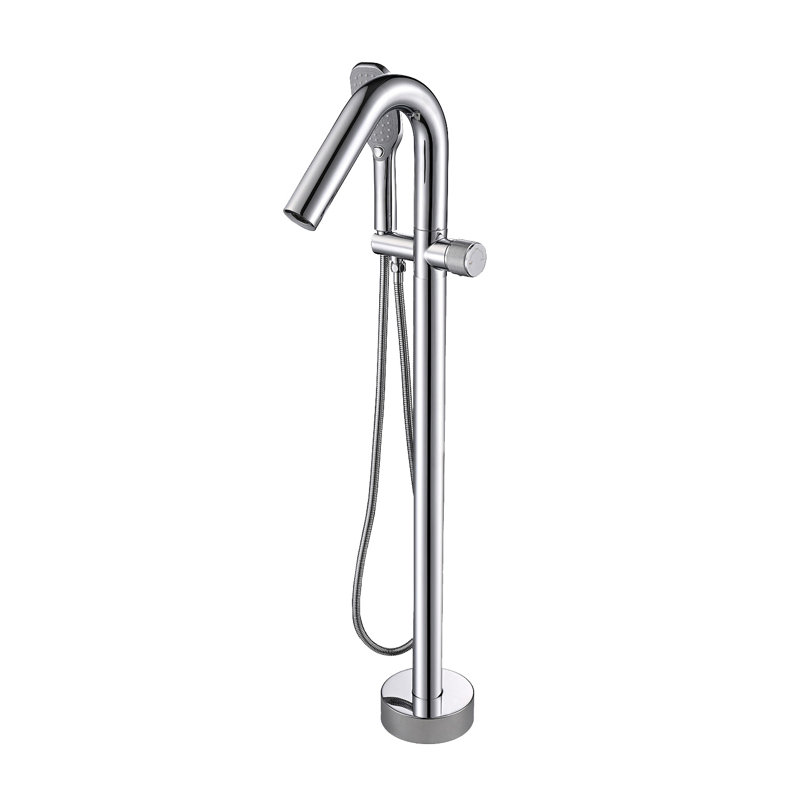 TopcraftSingle Handle Floor Mounted Freestanding Tub Filler with Hand shower, Chrome