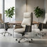 Ensemble de 3 chaises de bureau en cuir