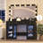 Vanity Desk with Power Outlet,Lighted Mirror, Black Makeup Dressing Table with Large Storage Drawer, Cabinet and Foldable Panel-859544036