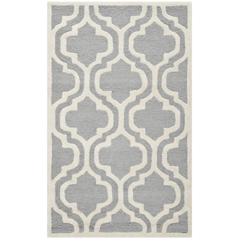 Cannen Hand Tufted Wool Geometric Rug, Rectangle 2'6" x 4'
