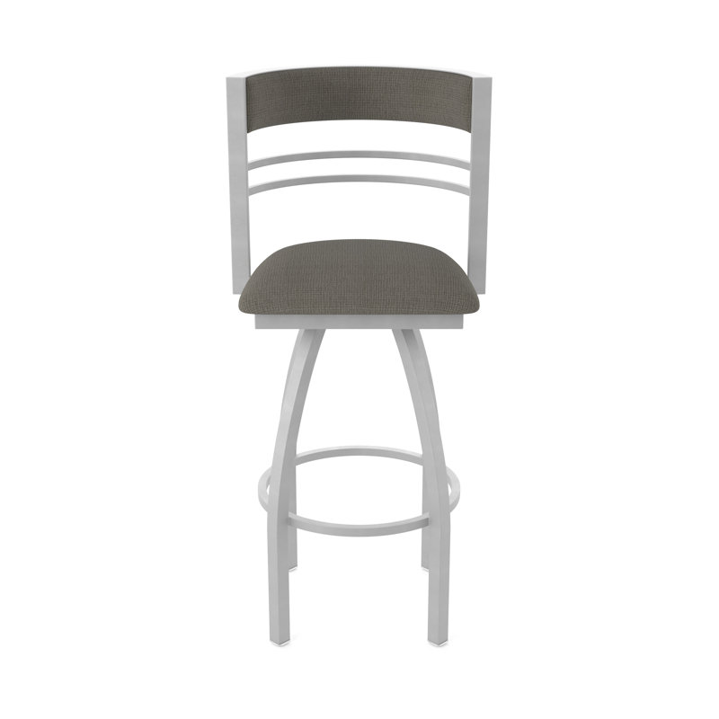 Hunter Swivel Stool, Tabouret de bar (siège d'une hauteur de 30 po), Nickel anodisé, Tissu - graphique calice