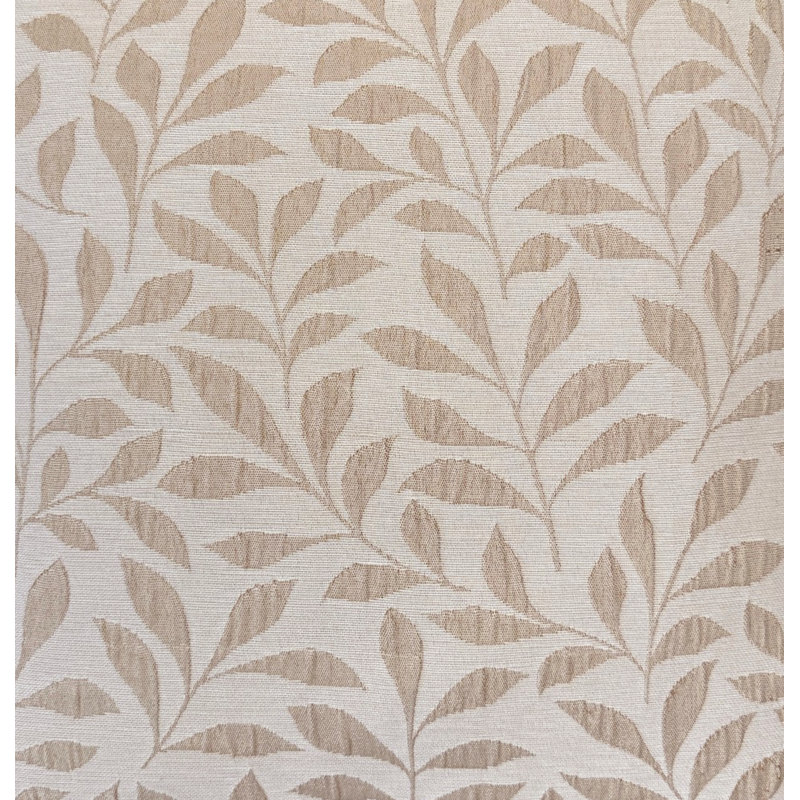 Sherwood 100% Blackout Thermal Jacquard Leaf Design Curtains with Eyelet Header (PAIR), Natural, 168cm Width x 183cm Drop