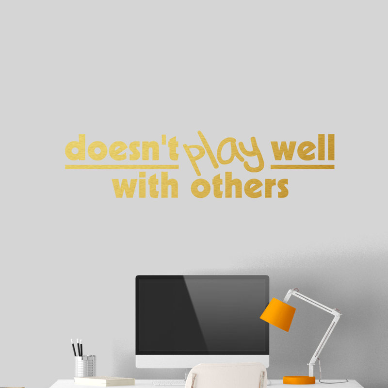 Feumore Text & Numbers Non-Wall Damaging Wall Decal, Gold