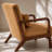 Corduroy Accent Chair, Wooden Frame Upholstered Armchair with Pillow-637361829