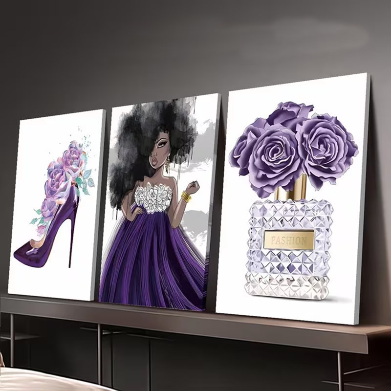 3 Piece Wrapped Canvas Print, 40 cm H x 90 cm W