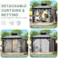 Pavillon de jardin extérieur VIWAT avec toit en acier galvanisé, structure en aluminium, rideaux et filet-128562007