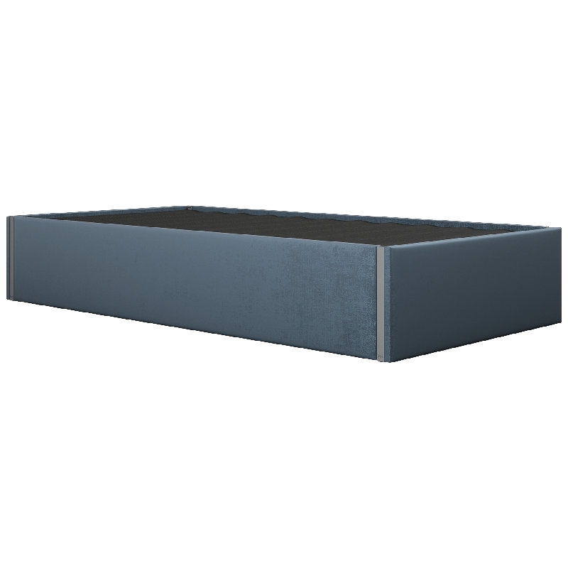 Sapan Upholstered Bed, Velvet Peacock Blue, Twin