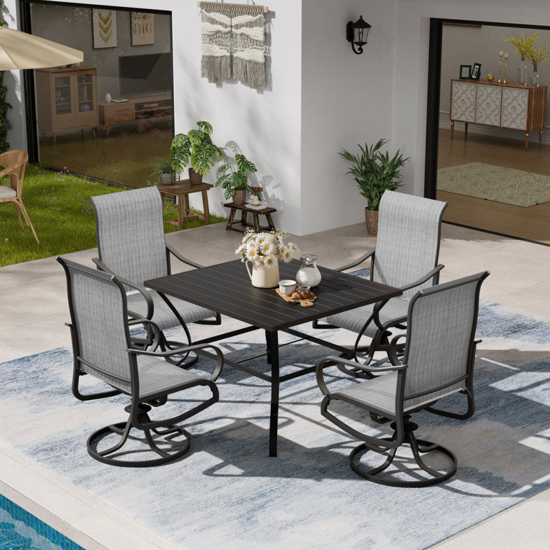 Fauteuils de patio pivotants Angeli, Gris