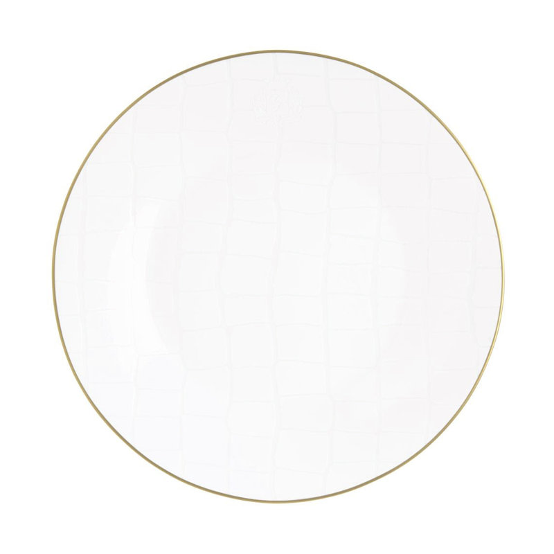 Assiette plate en porcelaine tendre 10,5 po Alligator