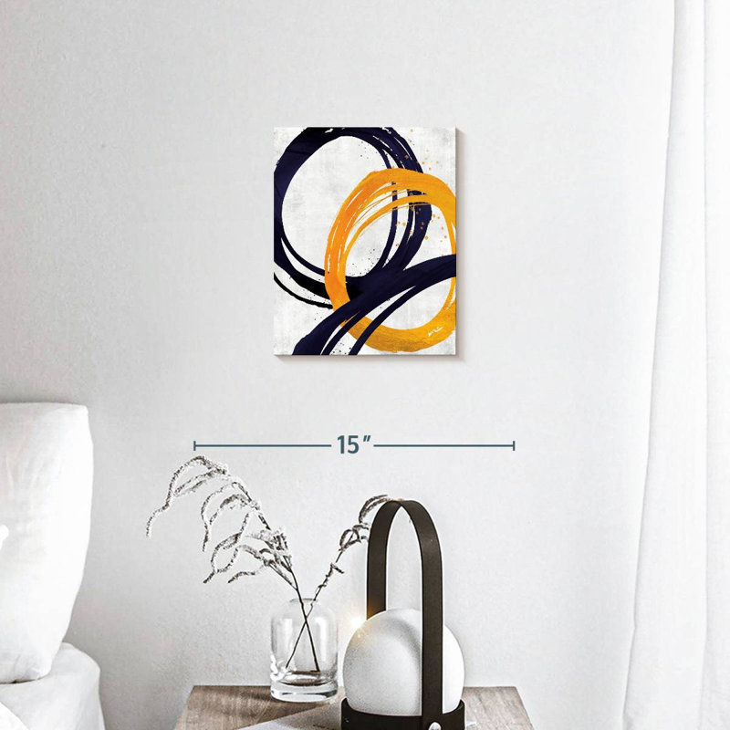 Cercles abstraits sur toile, H 10 po x l 8 po x P 1 po