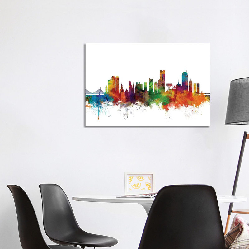 Boston, Massachusetts Skyline by Michael Tompsett - Wrapped Canvas Print, 66.04cm H x 101.6cm W x 1.91cm D