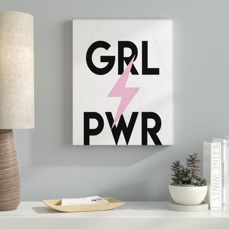 Art mural sur toile GRL MLR par House of Lulu, H 30 po x l 24 po x P 1,5 po, Toile tendue