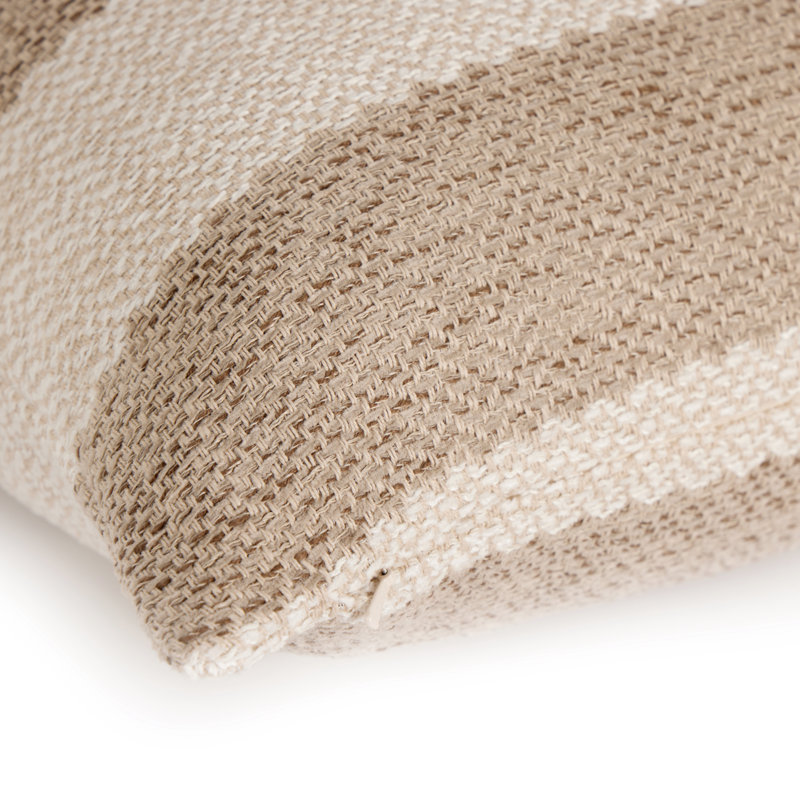 Tarbett Beige and Off-White Striped Square Outdoor Pillow