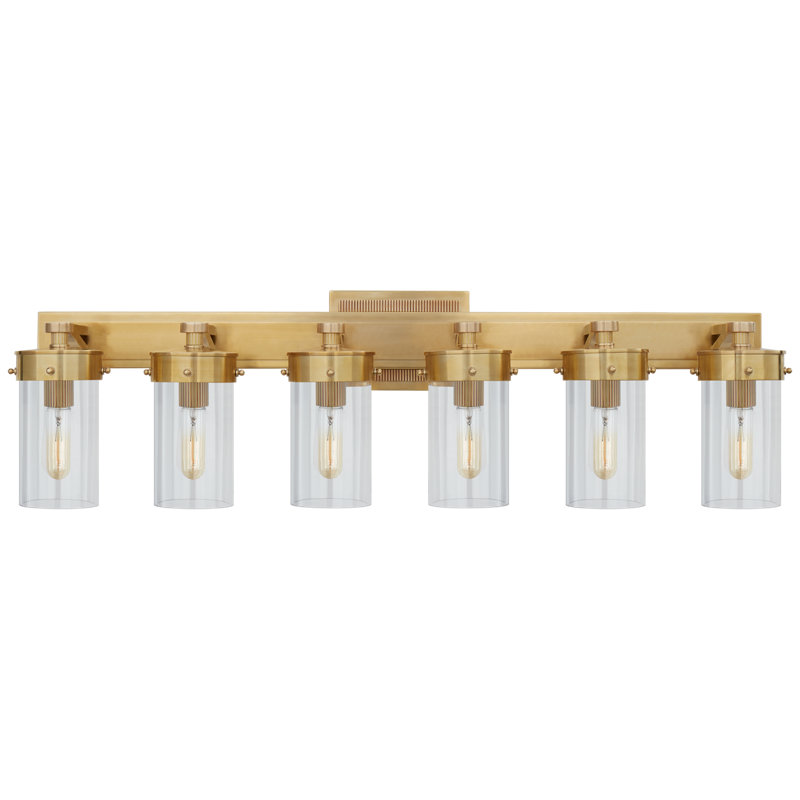 Marais 6 - Light Vanity Light, Clear, Hand-Rubbed Antique Brass