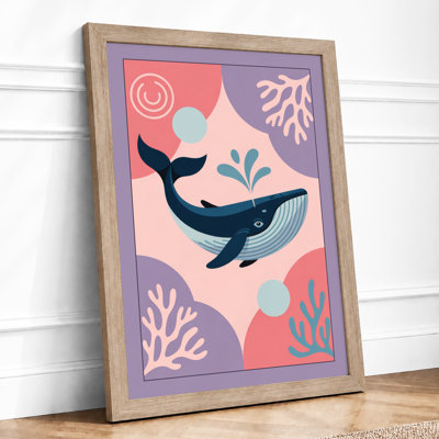 Whale in Depth Coastal - Framed Print
