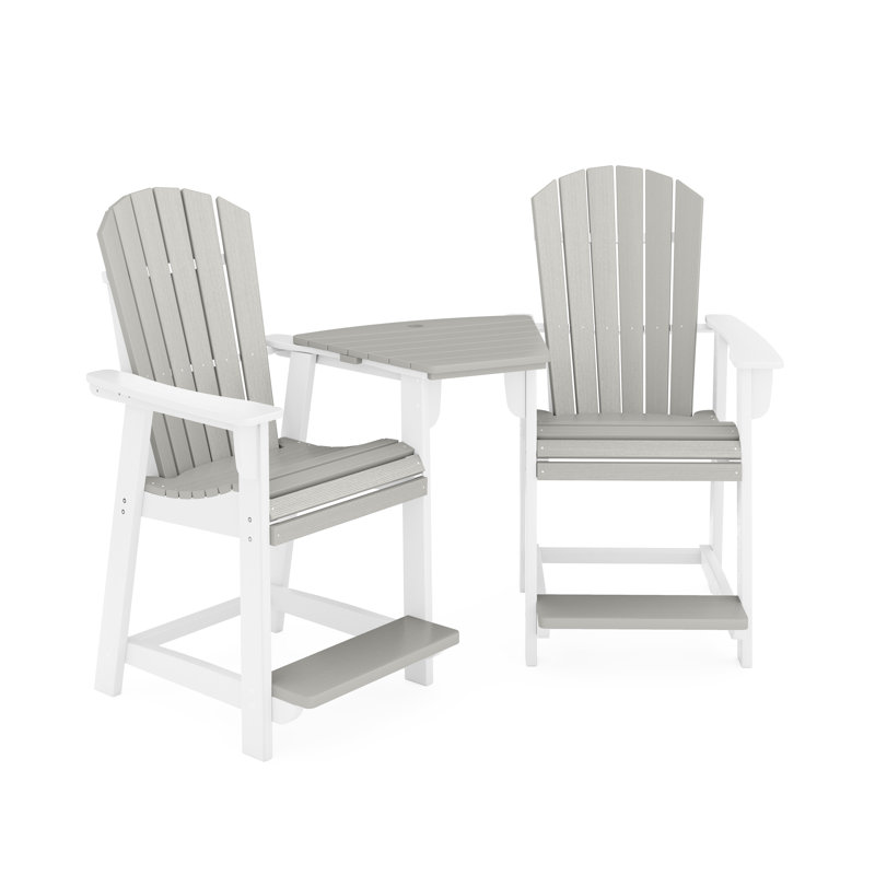 Eberle 2 - Person Patio Dining Set with, Destin White/Heron Gray