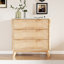 Table d'appoint 32 po de hauteur en faux marbre avec 3 tiroirs et design cannelé-136254298-118719487