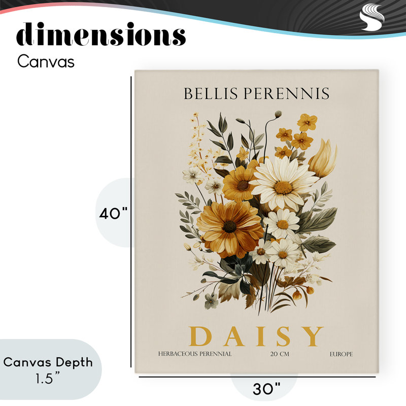 Ensemble de toile Nature Daisy, par Christopher Giampietro, H 40 po x l 30 po