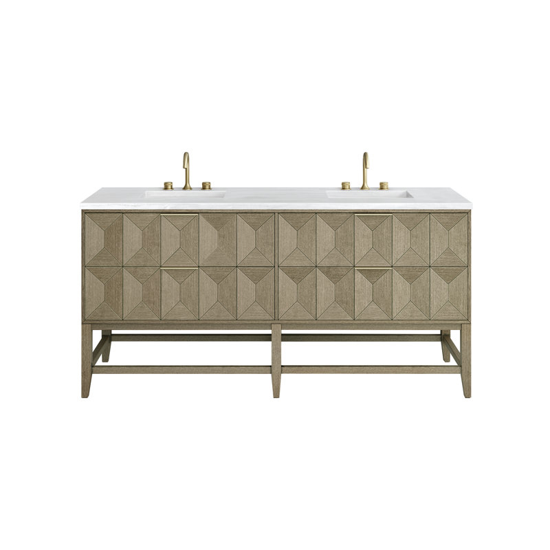 Emmeline 72'' W Double Vanity, Ethereal Noctis, 8" Widespread