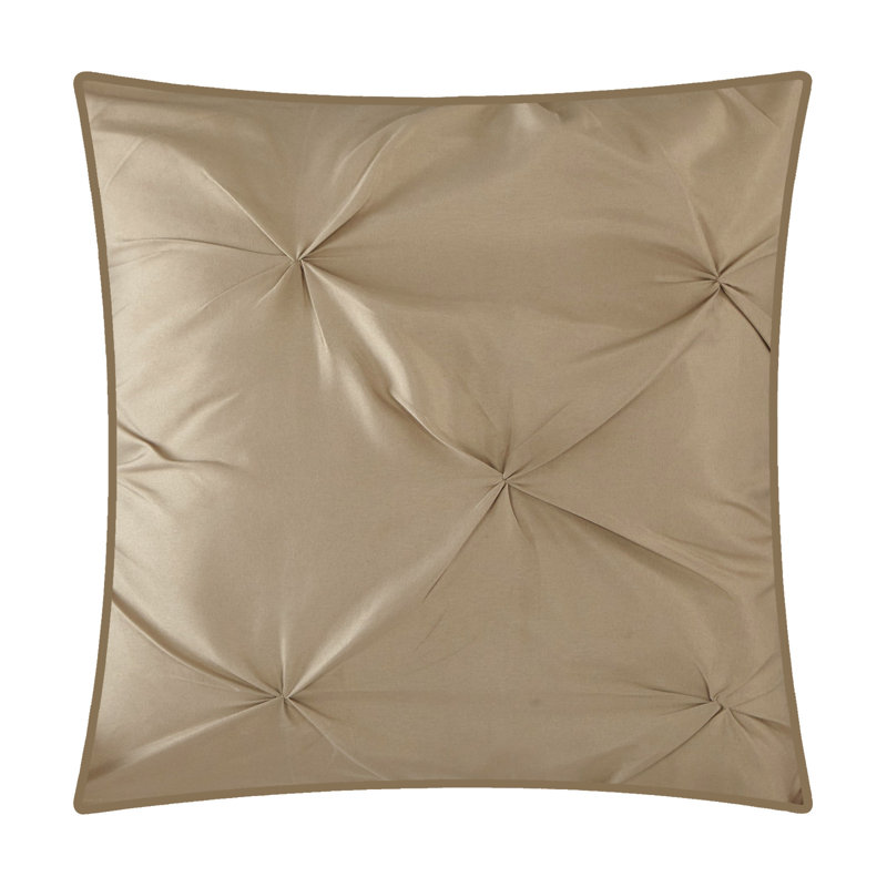 Ensemble d'édredon réversible 7 pièces Loren, Édredon de grande taille et 6 pièces supplément, Taupe
