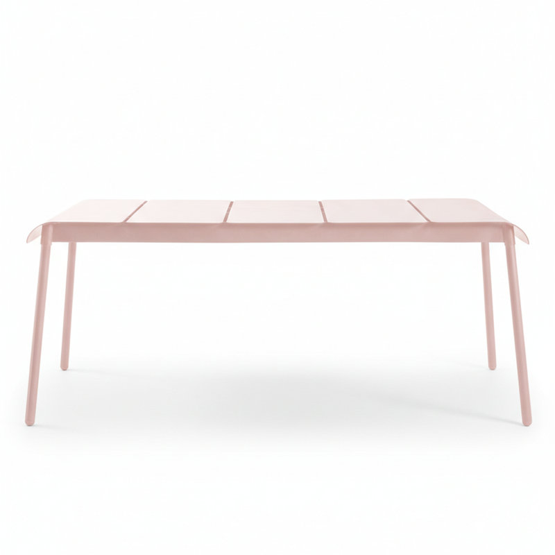 Corail Rectangular Outdoor Dining Table , 72.69'' in. W 38.81'' in. D, Pastel Pink