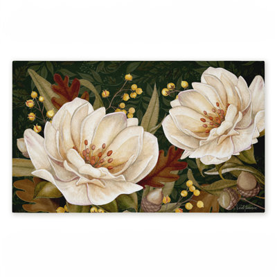 Tapis de porte d'extérieur Vintage Midnight Garden Blooms, par Nicole Tamarin, 18 po x 30 po