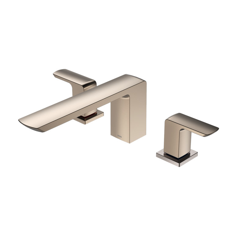 Double Handle Deck Mounted Roman Tub Faucet Trim with Diverter