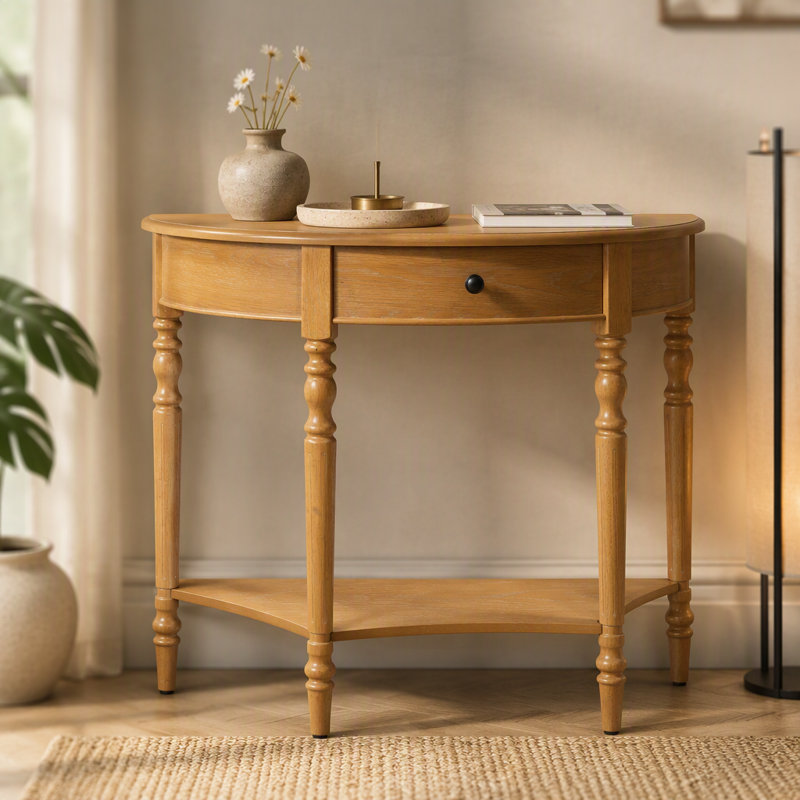 Console de style campagnard avec tiroir et tablette Farmhouse, Naturel, Naturel, Naturel
