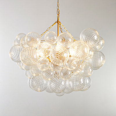 Yavette 6 - Light Dimmable Modern Cluster Glass Chandelier