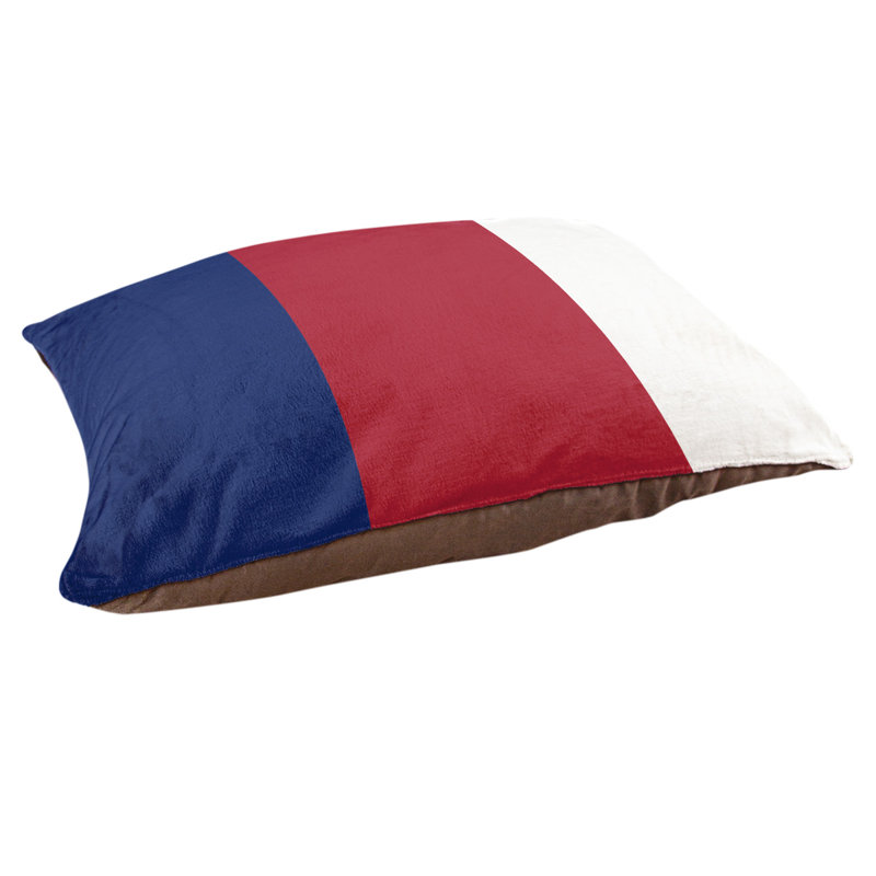 Coussin d'intérieur New York, Bleu / Rouge / Blanc, Moyen (l 40 po x P 30 po x H 6,5 po)