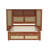 Wooden Bed With Two Storage Lockers, Drawer, And Storage Shelf On Headboard, Multifunctional Platform Bed With Natural Rattan-1915178840
